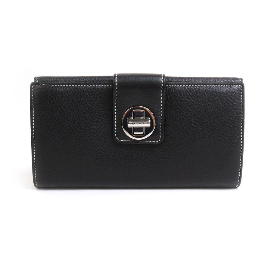 TIFFANY&Co.（ティファニー） 二つ折り長財布 レザー ブラック