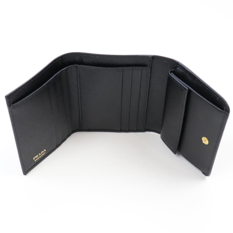PRADA（プラダ） 財布 三つ折り ブラック 黒 ミニ財布 コンパクト