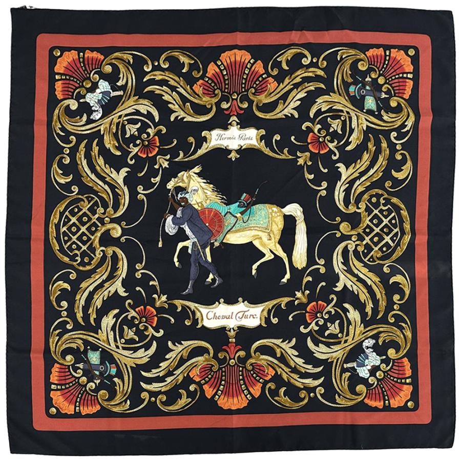 HERMES（エルメス） スカーフ カレ90 Cheval Turc トルコの馬