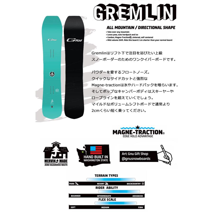 25-26 GNU/グヌー GREMLIN グレムリン メンズ レディース スノーボード