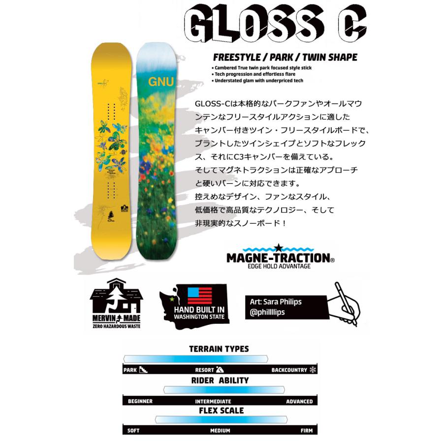 25-26 GNU/グヌー GLOSS-C グロス レディース スノーボード ジブ