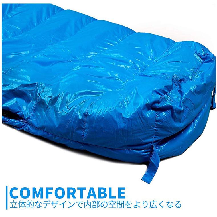Soomloom 寝袋 マミー型 シュラ フ 耐寒温度-30℃ 高級ダウン650FP寝袋