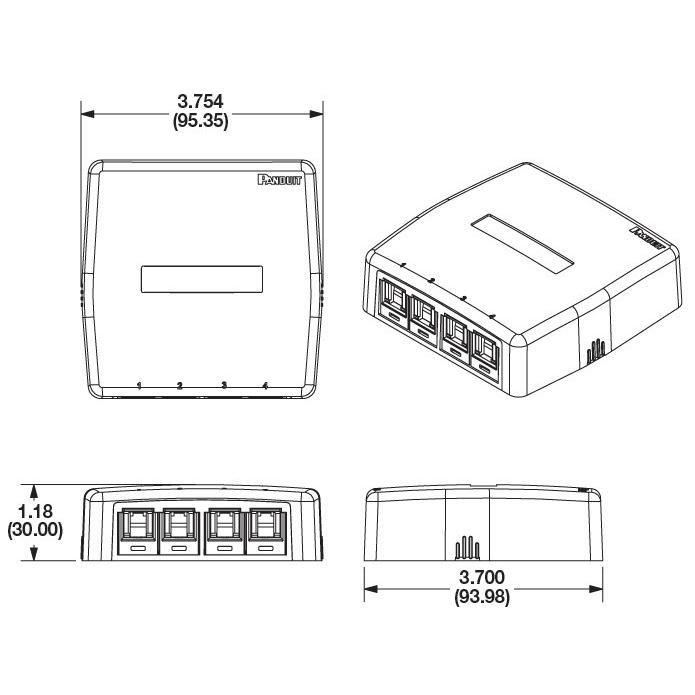 PANDUIT CAT6 6個口 スプリングシャッター付ローゼットキット JOQ6H600