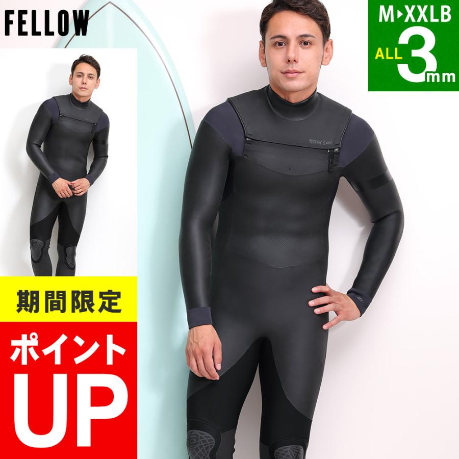 FELLOW セミドライ ウェットスーツ メンズ ALL3mm チェストジップ