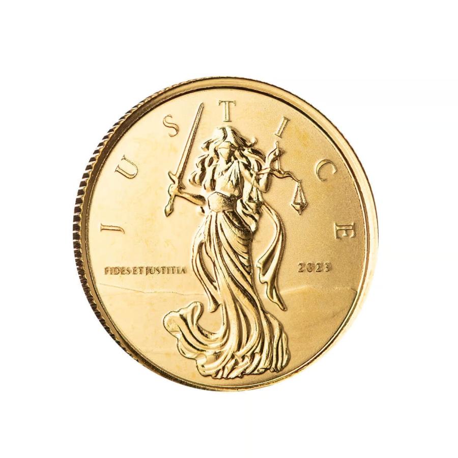 保証書・カプセル付き] 2023年 (新品) ジブラルタル「正義の女神」純金