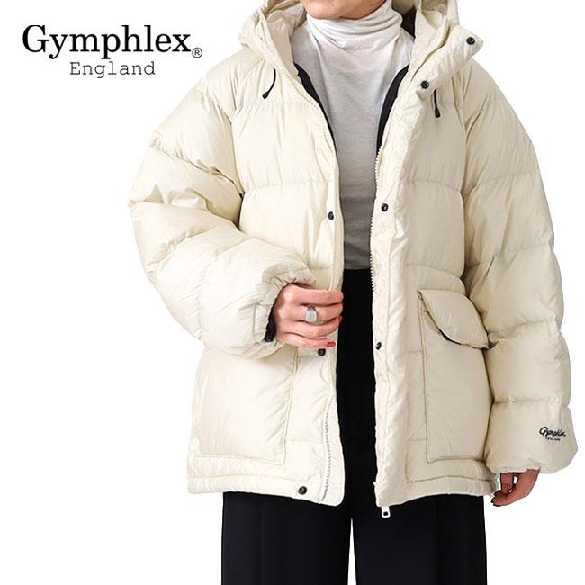 GYMPHLEX ジムフレックス ナイロンタフタ フード付き ホワイトグース