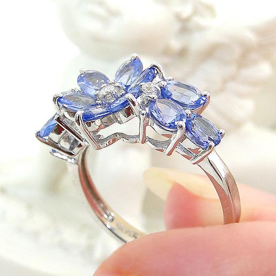 Pt900 タンザナイト ダイヤモンド リング 送料無料 ダイヤ 青い宝石