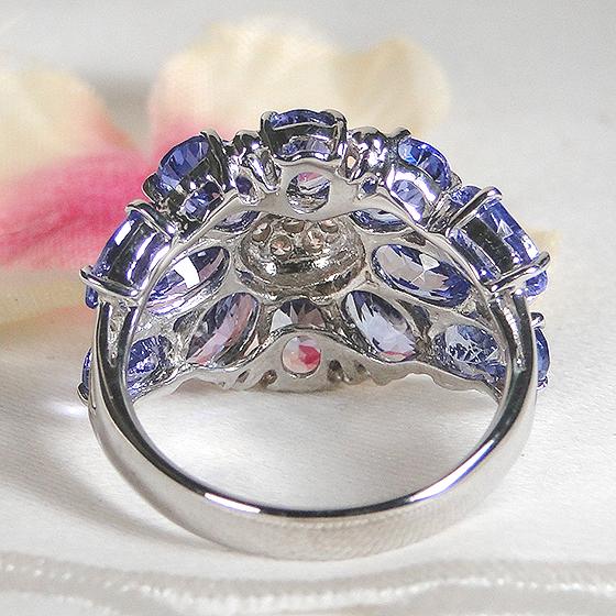 Pt900 タンザナイト ダイヤモンド リング 送料無料 ダイヤ 青い宝石