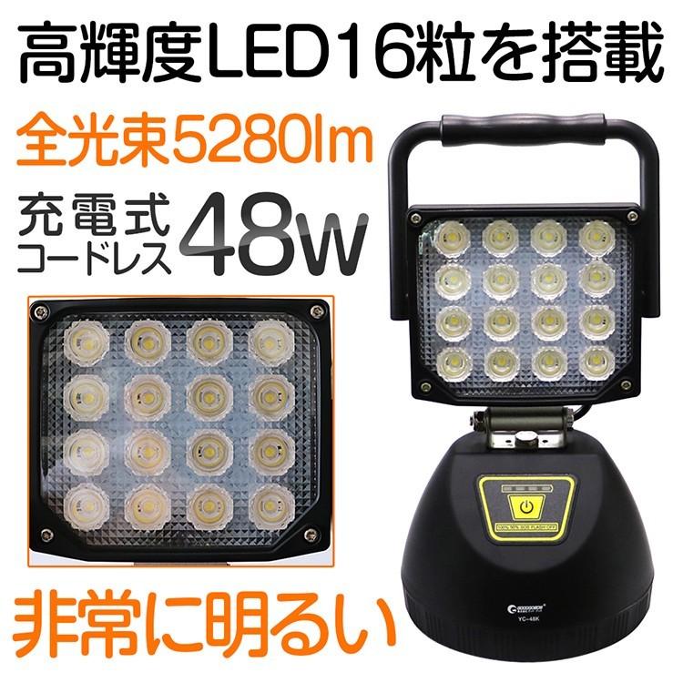 GOODGOODS（グッド・グッズ） 爆買 SALE 充電式 LED投光器 48W 5280lm
