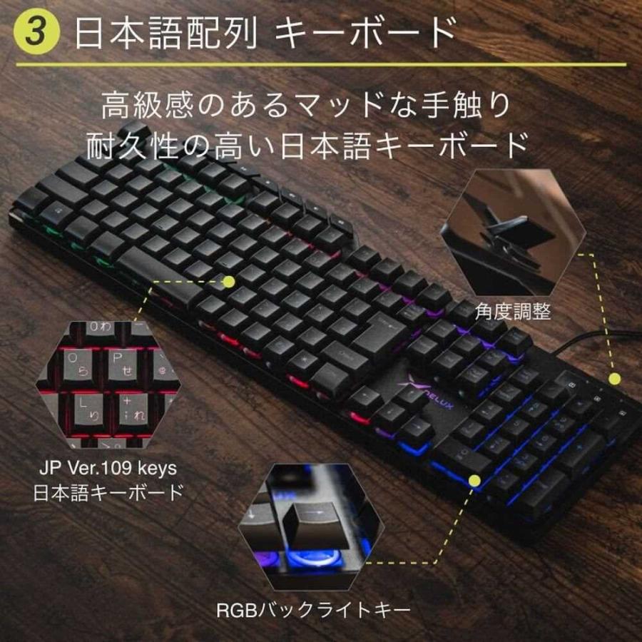 DELUX 4IN1 GAMING SET II / DX4IN1GAMINGSET-2 日本語配列キーボード+