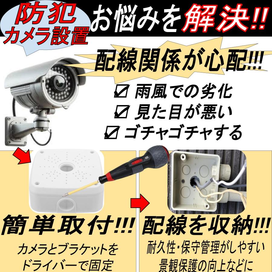 ジャンクションボックス 防犯カメラ 取付 ソーラーパネル ケーブル
