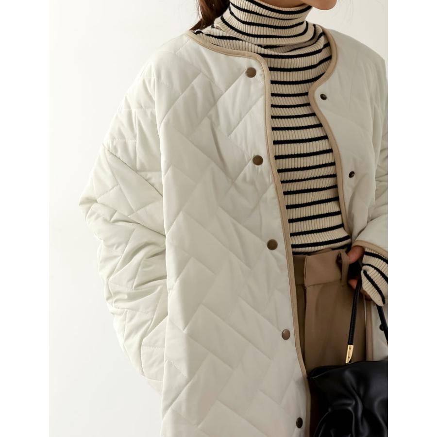 Re:EDIT（リエディ） ロングコート レディース 中綿 パイピング 軽量