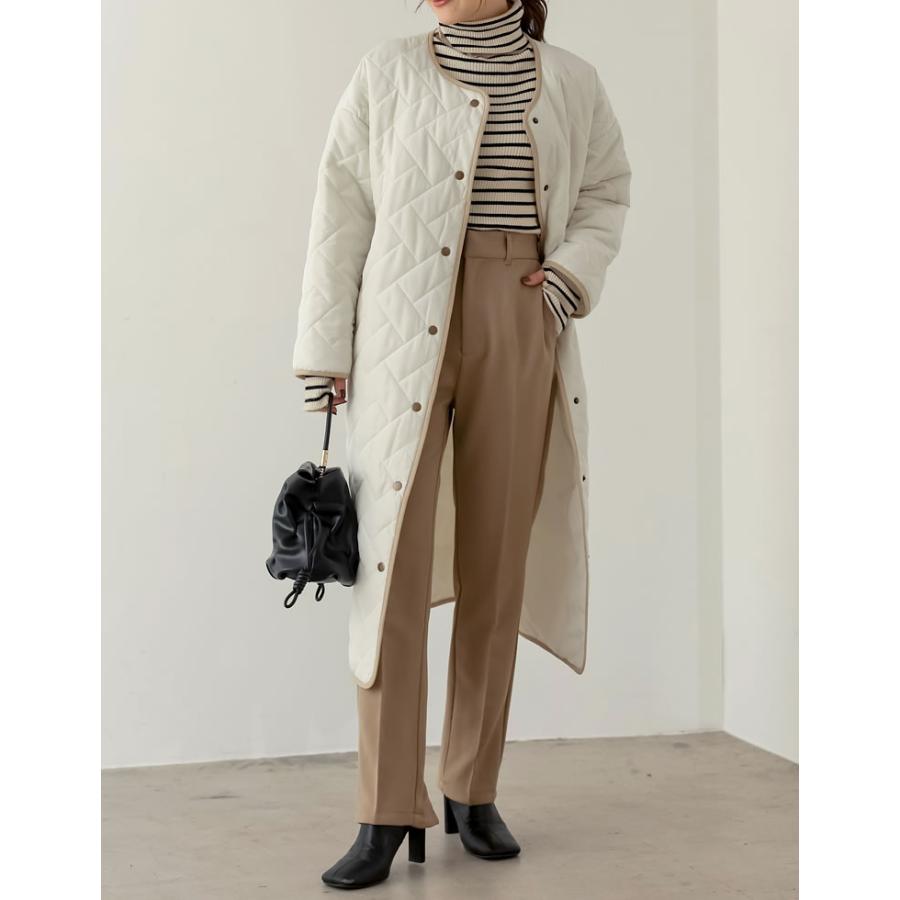 Re:EDIT（リエディ） ロングコート レディース 中綿 パイピング 軽量