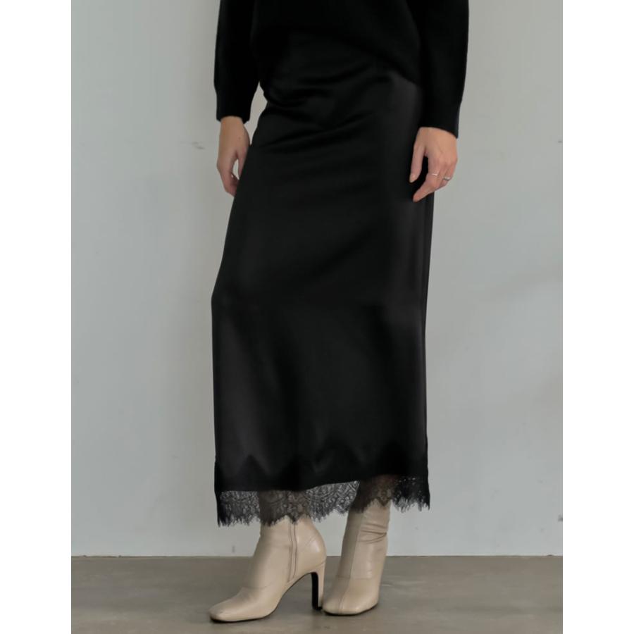 Re:EDIT（リエディ） スカート ロング レディース 2色 低身長 サテン