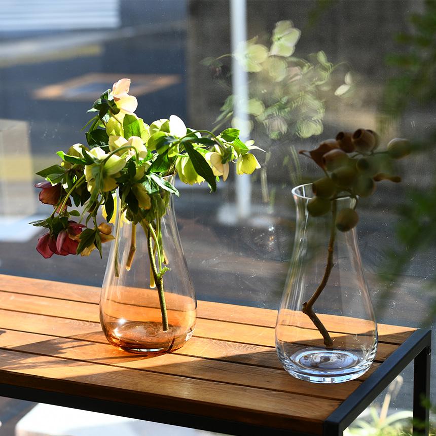 Clay（クレイ） ガラス花瓶 ガラスベース フラワーベース シンプル