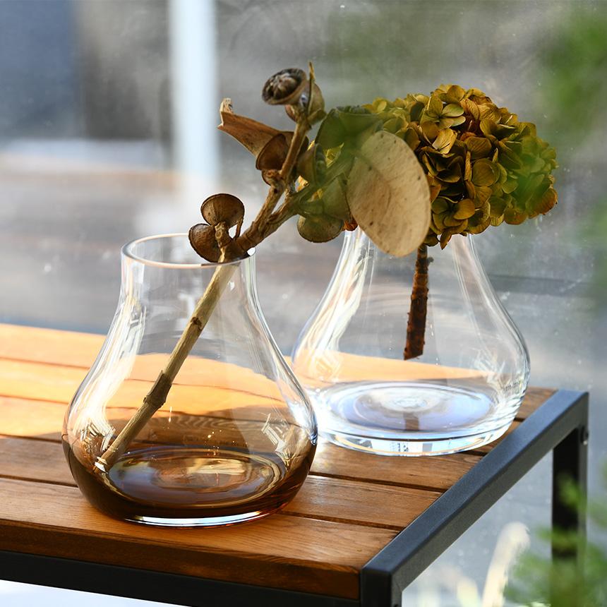 Clay（クレイ） ガラス花瓶 ガラスベース フラワーベース シンプル