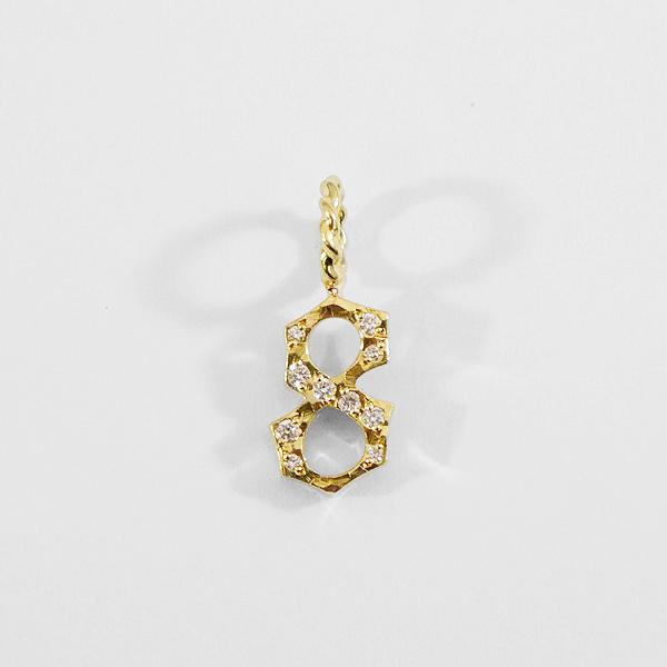 SJX DIAMOND NUMBER CHARM 「8」 K18 YG 6ZC0118 ダイヤペンダント