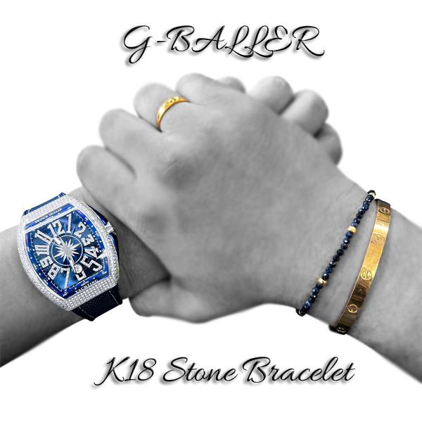 G-BALLER / ジーボーラー】K18 ブルーサファイア ビーズブレスレット