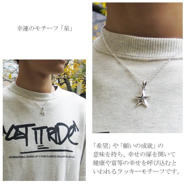 星 ネックレス メンズ シルバー スター 透かし シンプル フレーム