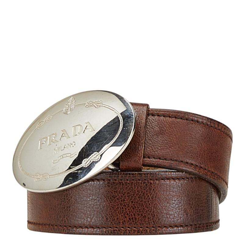 PRADA（プラダ） ベルト サイズ：90/36 ブラウン レザー メンズ 【中古