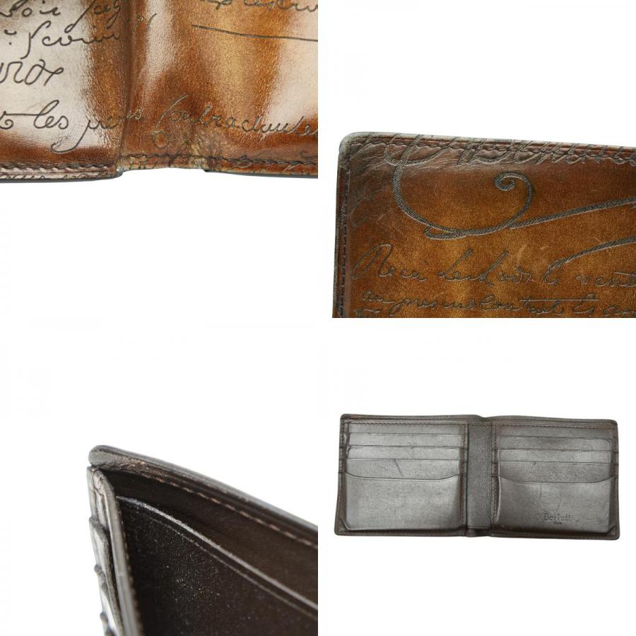 ベルルッティ カリグラフィ マコレ 二つ折り財布 札入れ ブラウン