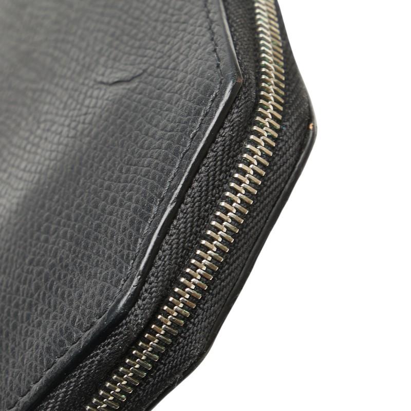 カミーユフォルネ ラウンドジップ 長財布 ブラック ブルー レザー