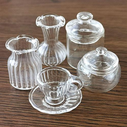 ガラスドーム ミニチュア 花瓶 ポット 全5種 1個 2209 glassdome12