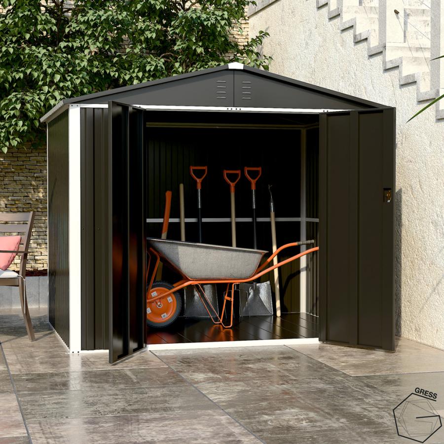 物置 組立式 屋外 大型 倉庫 おしゃれ 幅221奥行161高さ200 メタル