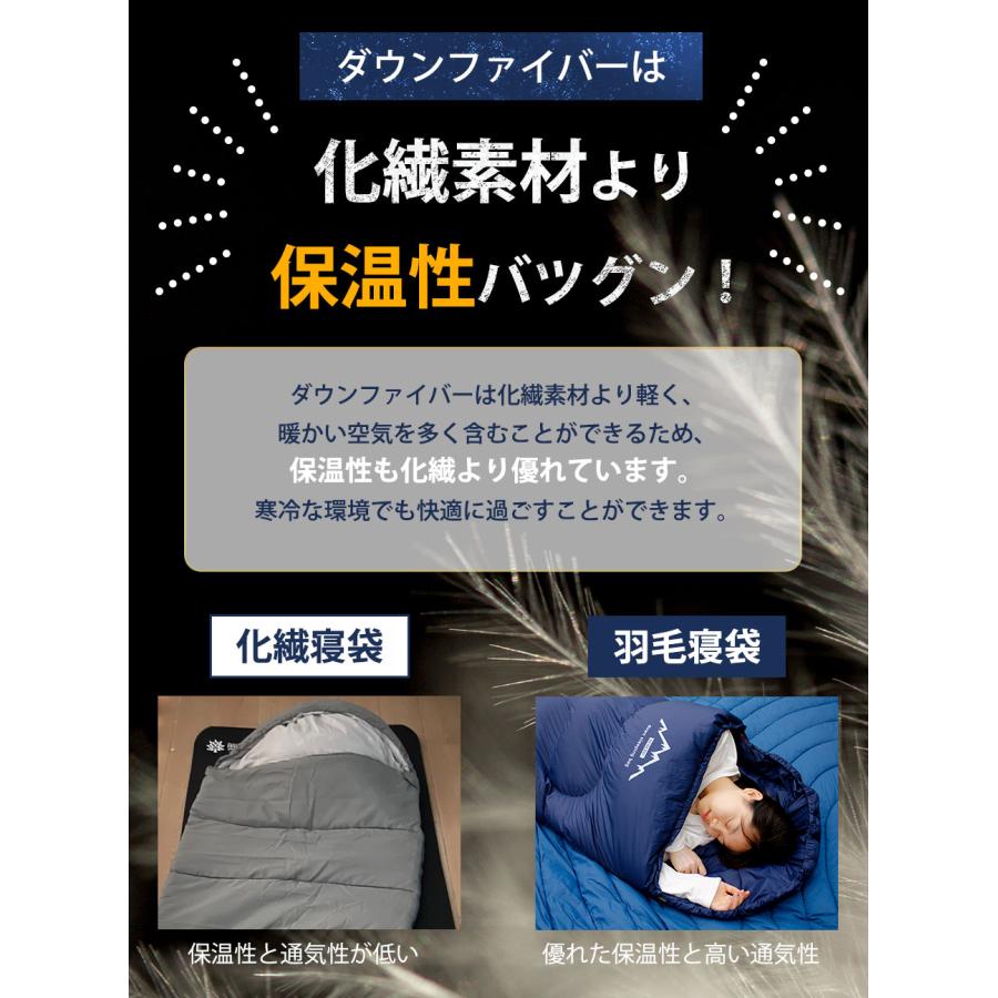 寝袋 ダウン シュラフ アウトドア 登山 コンパクト 封筒型 冬用 ねぶ