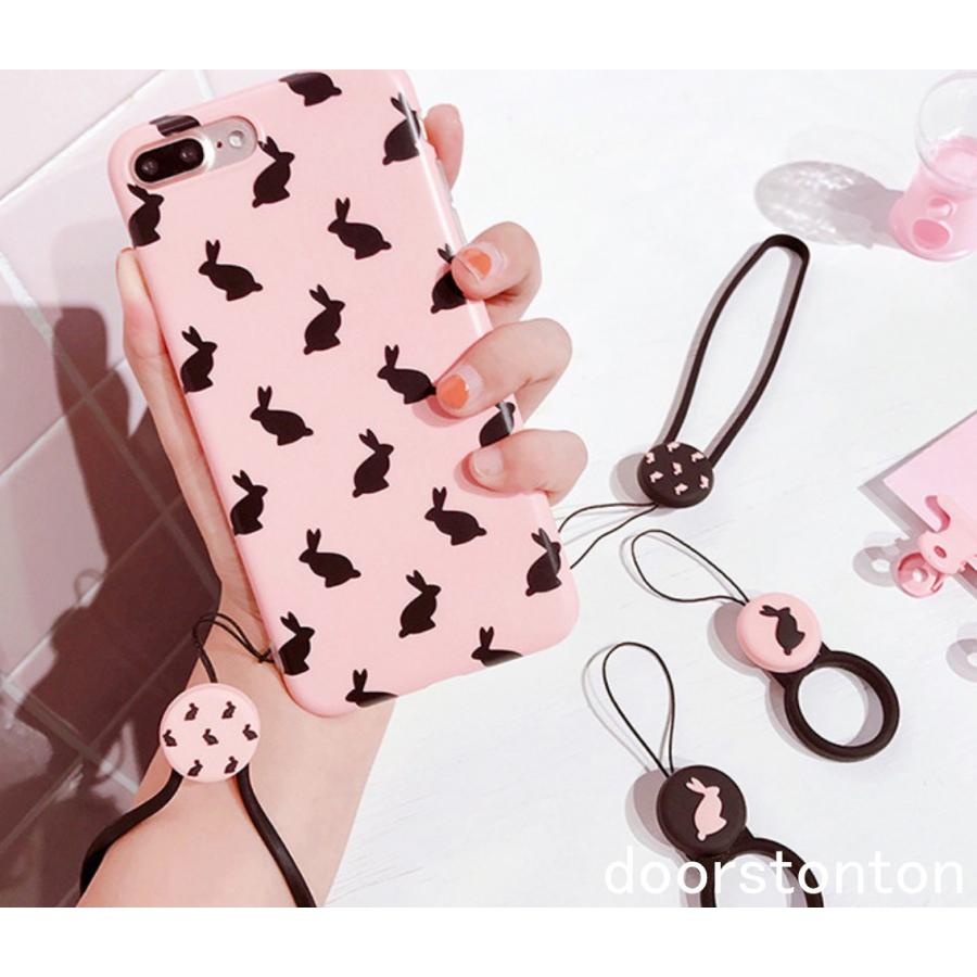 iPhone ウサギストラップ 落下防止 スマホ ストラップ リング