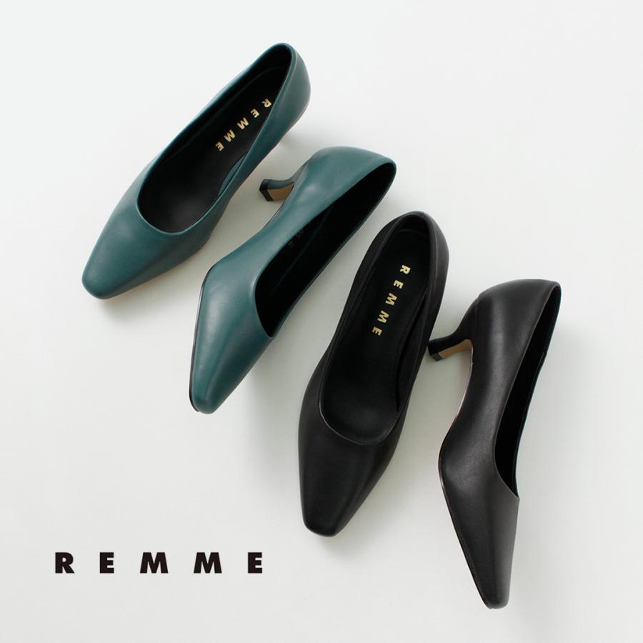 REMME（レメ） ポインテッド スクエア ヒールパンプス / レディース 靴