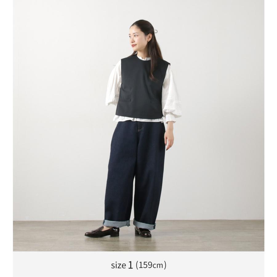 mizuiroind（ミズイロインド） ハイウェスト ワイドデニム