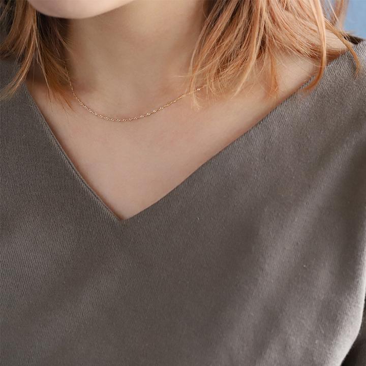 DEVAS 10金ネックレス k10 ネックレスチェーン 1.2mm幅 スクリュー