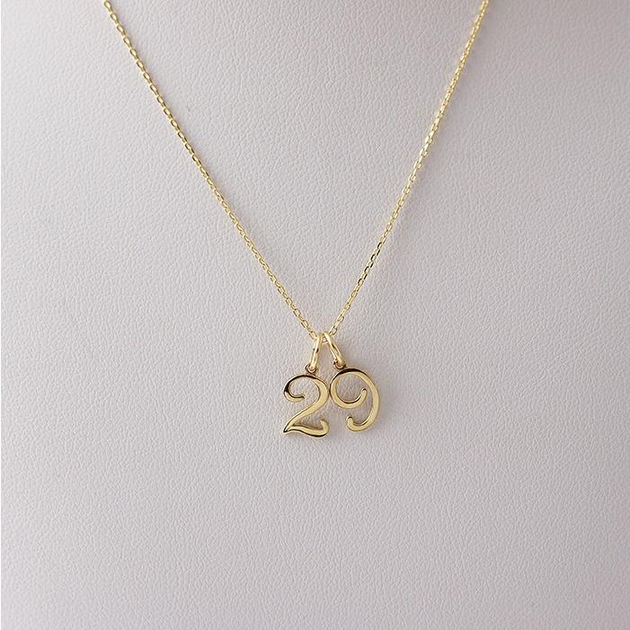 k18 ゴールド ネックレス ペンダントトップ ナンバー チャーム 18金