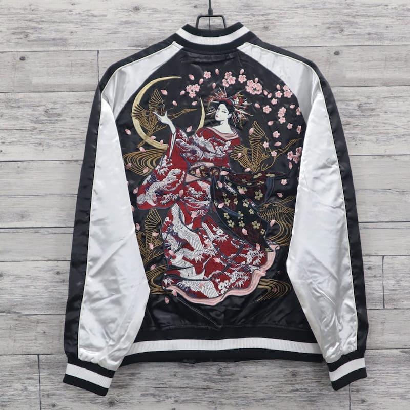 送料無料 メンズ スカジャン 花鳥風月 ブルゾン アウター ジャケット