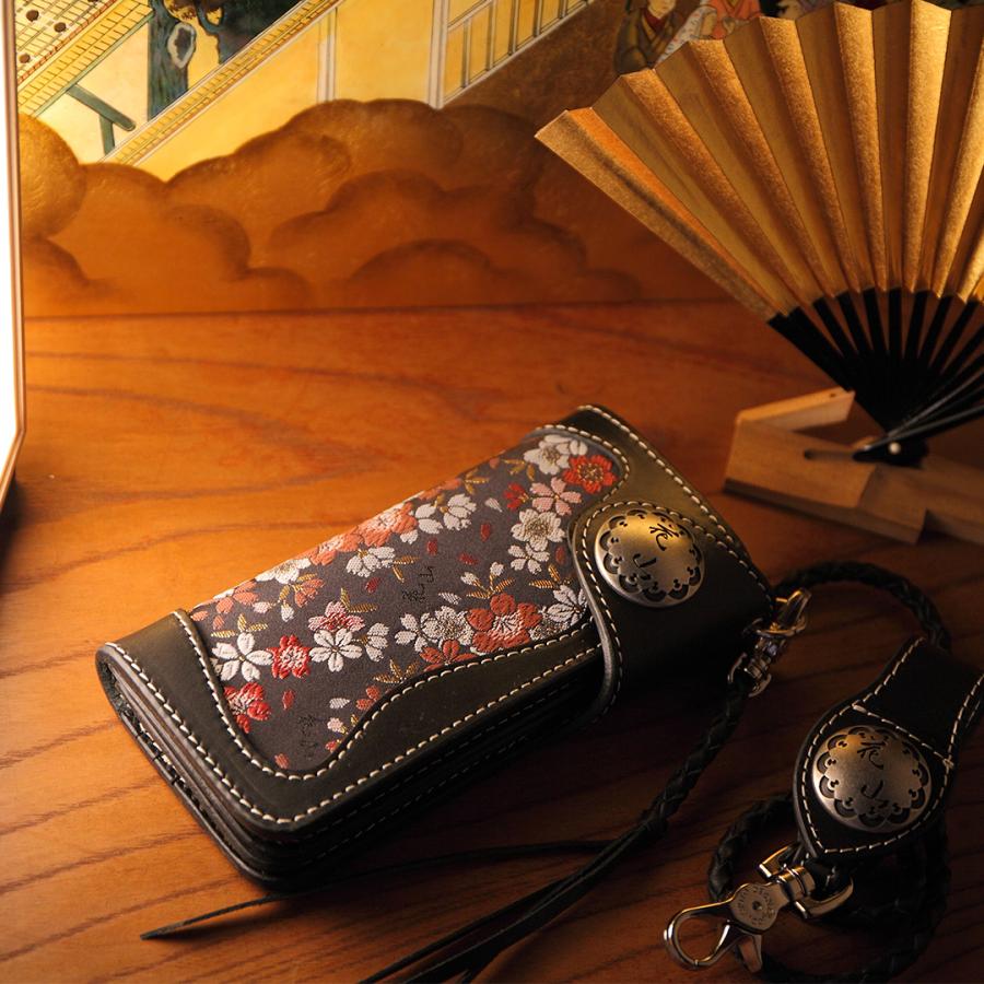 花山 花山レザーウォレット/KAZAN LEATHER WALLET（ブラック） [W-9AK