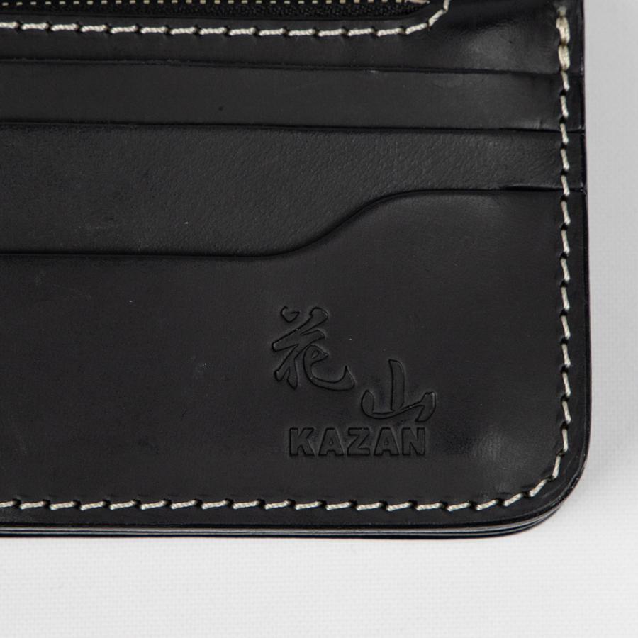 花山 花山レザーウォレット/KAZAN LEATHER WALLET（ブラック） [W-9AK