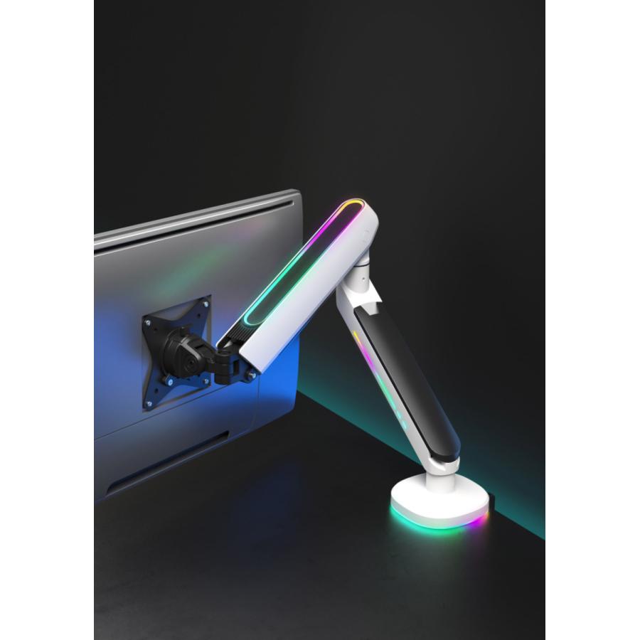 Alterzone ゲーミングモニターアーム シングル 白 RGB 17~34インチ