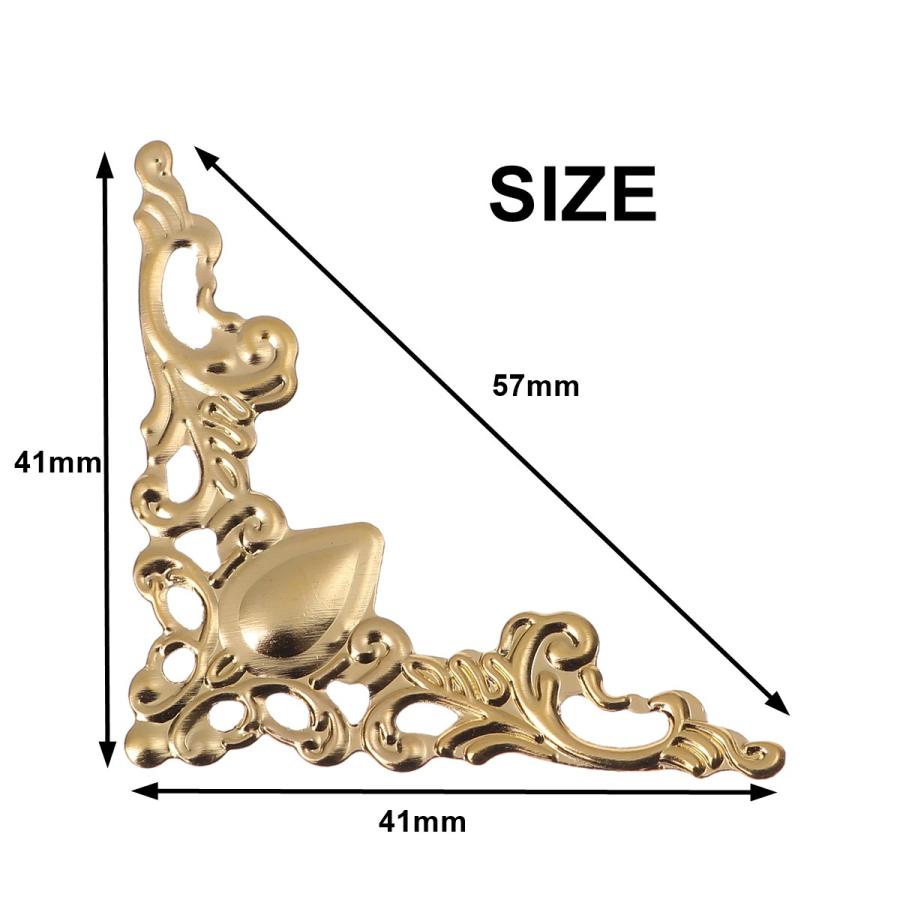 アンティーク風 コーナー 装飾金具 8個入り DIY 透かしパーツ
