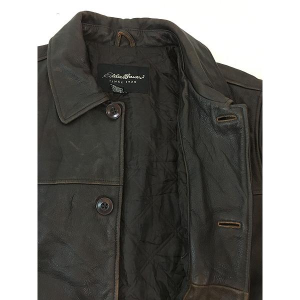 古着 00s Eddie Bauer パデッド 牛革 レザー カー コート M : 古着屋