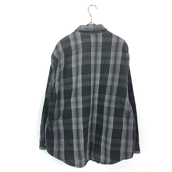 古着 90-00s USA製 St John's Bay ブラック×グレー チェック ヘビー