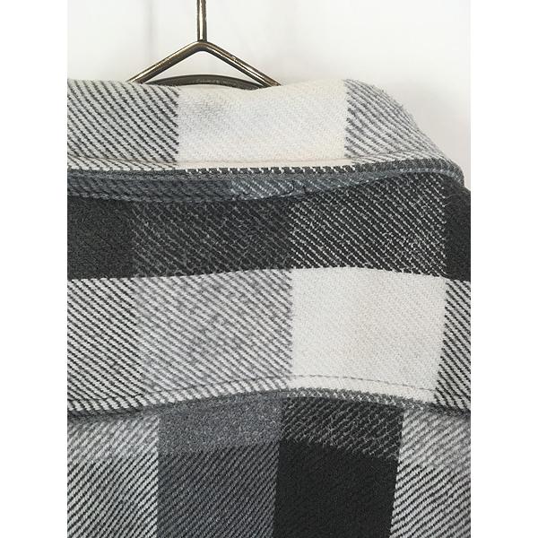 古着 90s FIVE BROTHER 好配色 ブラック × ホワイト ブロック チェック