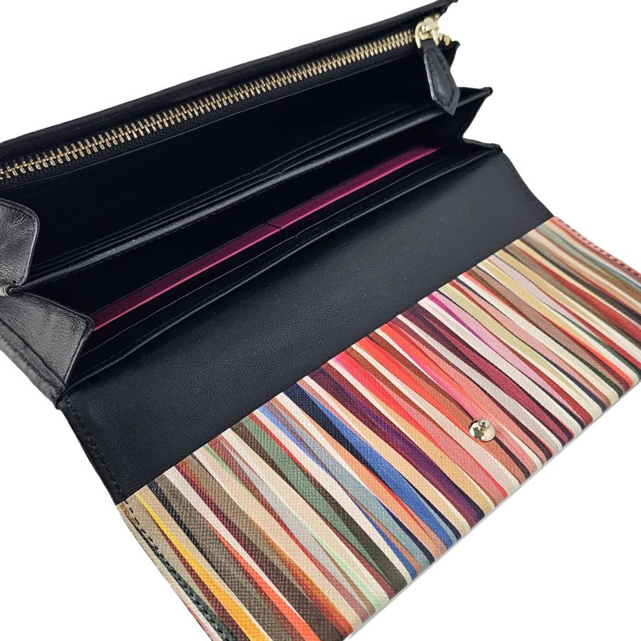 Paul Smith（ポール・スミス） 長財布 ブラック/マルチストライプ