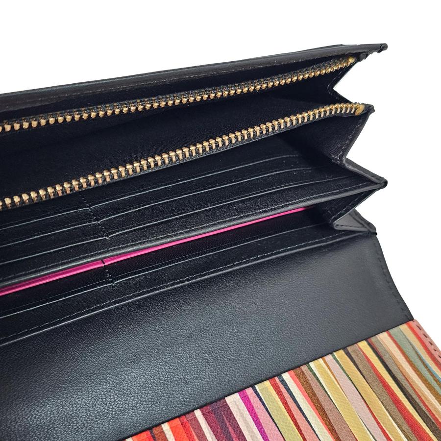 Paul Smith（ポール・スミス） 長財布 ブラック/マルチストライプ