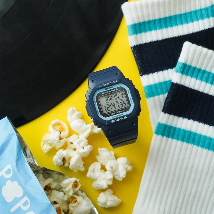 BABY-G ベビーG 電波ソーラー スクエア 黒 水色 BGD-5650-2JF CASIO
