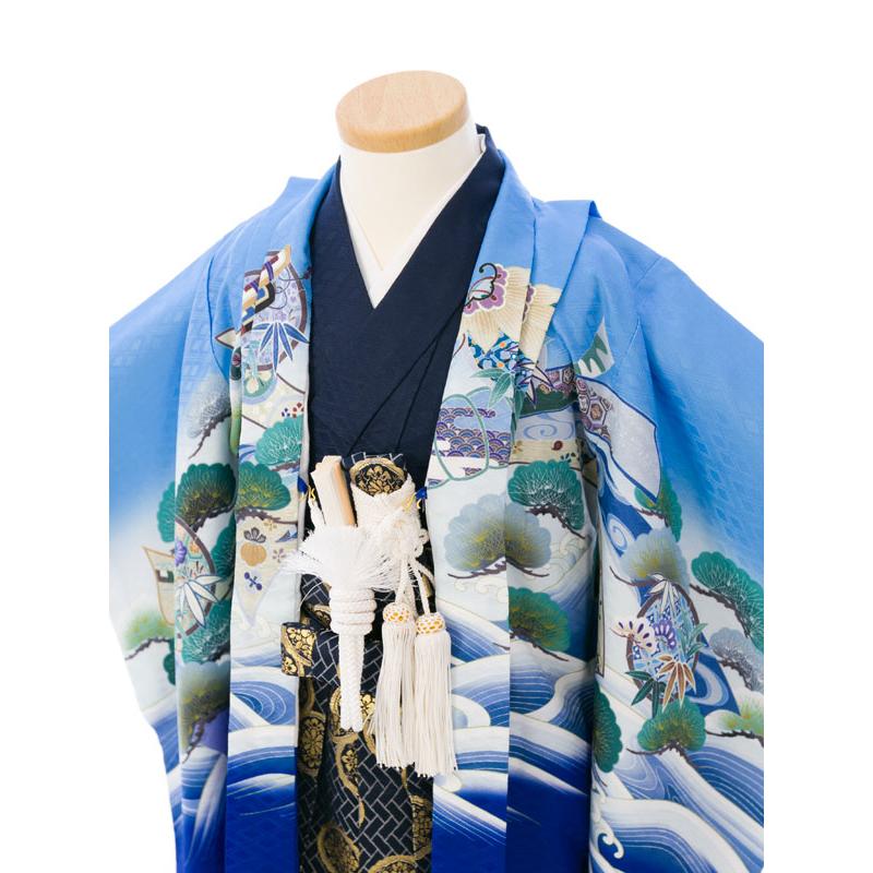 花うさぎ|3歳|90〜100cm|七五三着物レンタルフルセット(ブル-系