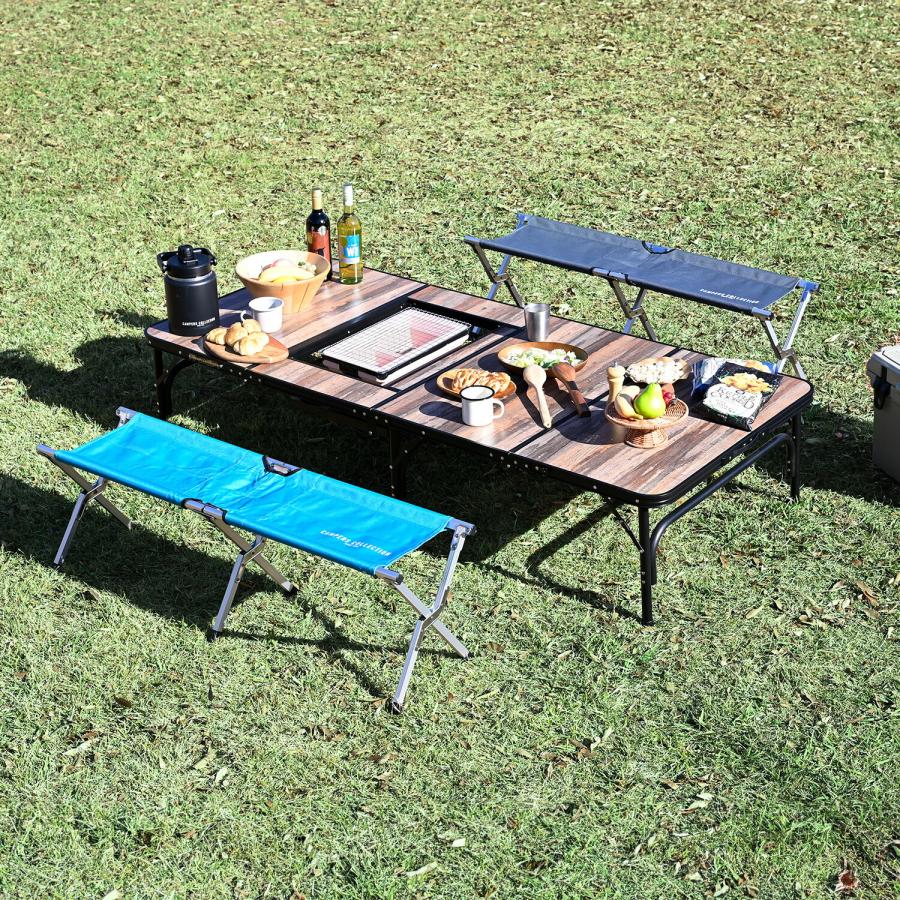 山善（YAMAZEN） アウトドアチェア 折りたたみ ベンチ アルミ 軽量 2人