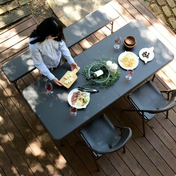 山善（YAMAZEN） ガーデンファニチャー ガーデンテーブルセット