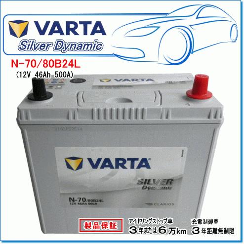 VARTA VARTA N-70/80B24L：バルタ シルバーダイナミックバッテリー