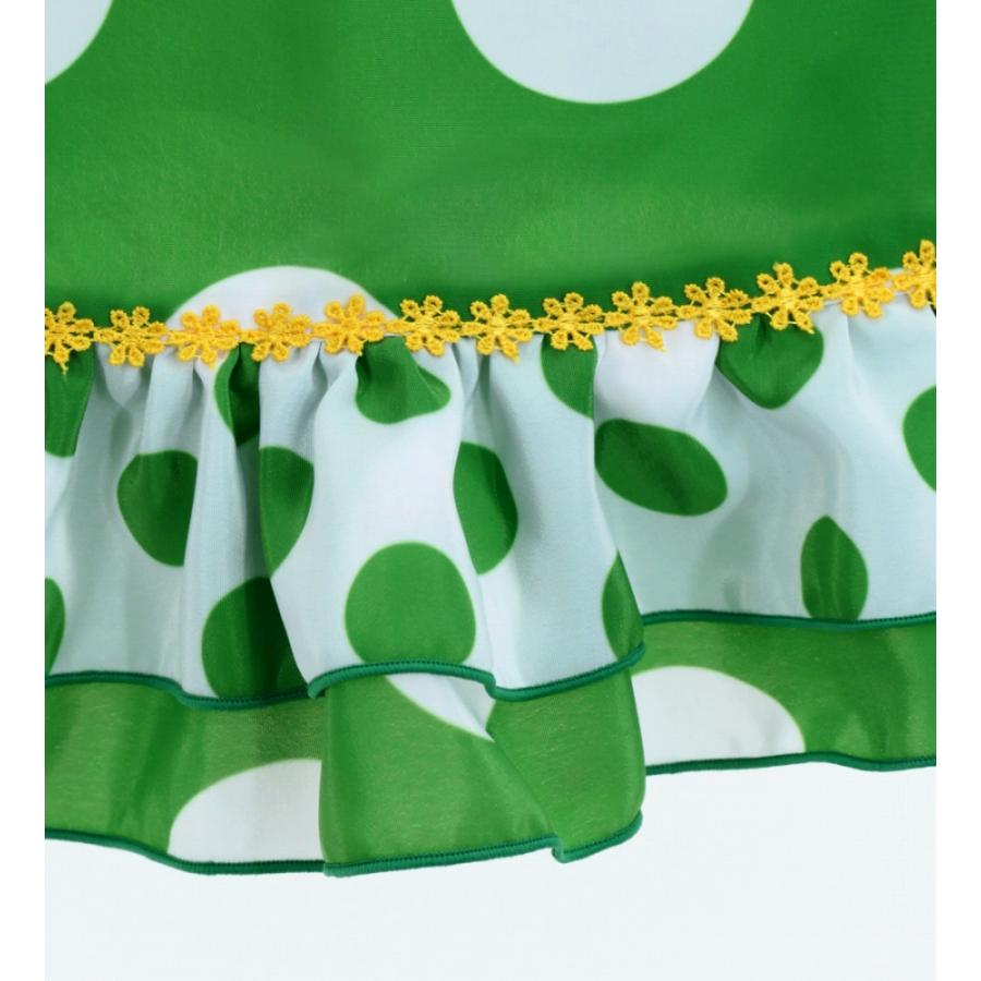 フラメンコ ピキージョ・エプロンセット 水玉 グリーン×ホワイト PA-3